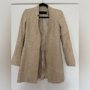 Tweed, tunic-length blazer